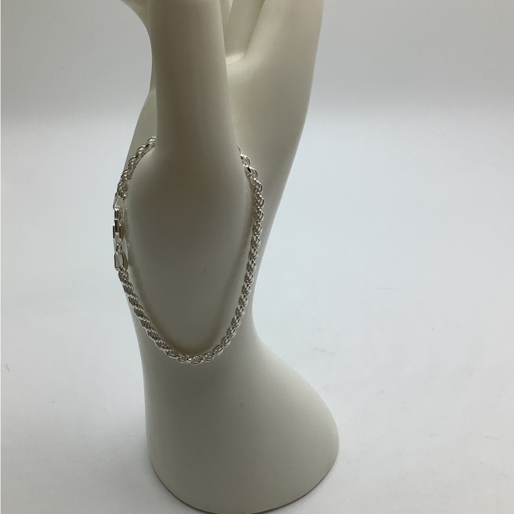 925 Italy 6.75 Inch Rope Bracelet New Without Tag